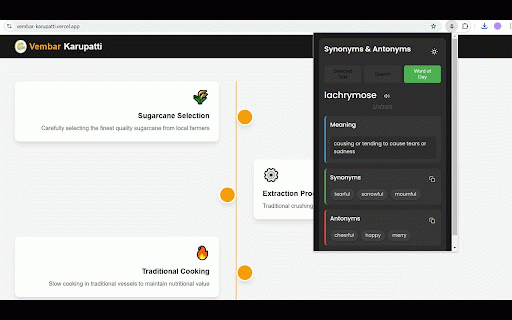 Synonyms Finder :: Ai based extension to find synonyms and antonyms of words