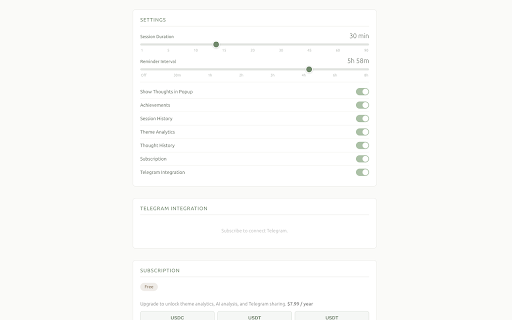 Meditation Timer :: Meditation timer with thought journaling, AI theme extraction, and analytics