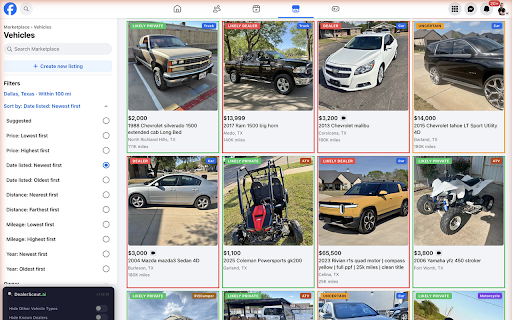 DealerScout.ai :: DealerScout.ai uses advanced AI to help dealership buyers identify private seller listings on Facebook Marketplace.