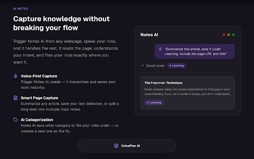 VoicePen AI - Speech-To-Text Dictate :: The fastest way to write, think, and capture ideas on the web