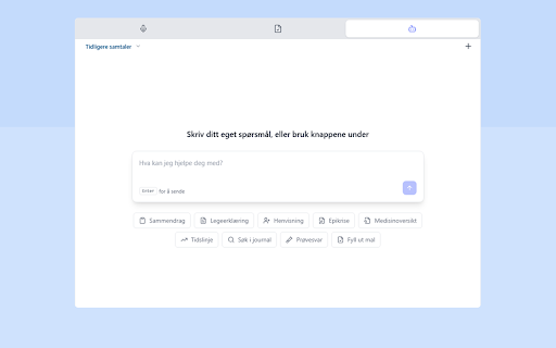 Journalhjelp for Pridok :: GDPR-kompatibel KI-assistent for norske leger som gir mer tid til pasientene. Skjemautfylling og transkripsjon direkte i Pridok.