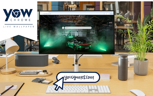 Porsche 911 GT3 Live Wallpaper :: Green Porsche 911 GT3 in a desolate area with glowing green lights and drifting smoke.