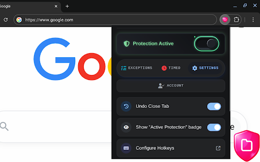 DefendTab: Don't Close My Tab :: DefendTab is a Smart Tab Protector that acts as a Guard and Lock to prevent you from accidentally closing your most important tabs.