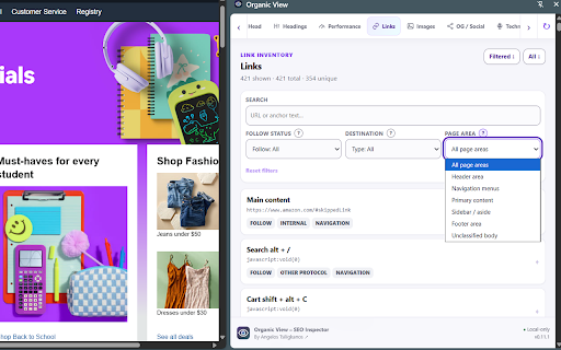 Organic View – SEO Inspector :: Organic View SEO Inspector is an SEO Chrome extension for fast, comprehensive on-page audits of metadata, links, images and more.