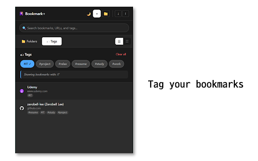 Bookmark :: Enhanced bookmark management with tags, advanced search, and folder organization