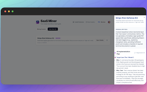 SaaS Miner - Reddit & G2 AI Scraper for Business Ideas :: Mine SaaS ideas from any page with one click.
