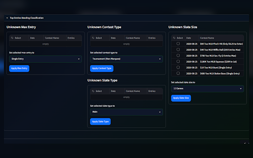 DFT Sync :: Sync FanDuel and DraftKings contest history with Daily Fantasy Tracker.