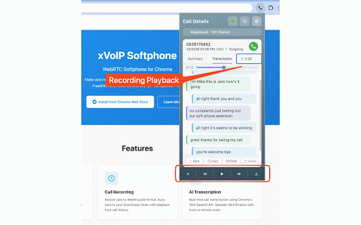 xVoIP Softphone :: WebRTC softphone with click-to-dial
