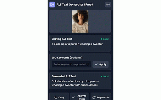 AI Image ALT Text Generator (Free) :: Generate intelligent ALT text for images on any webpage