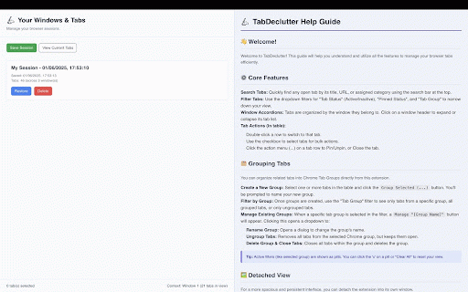 Tab Declutter Tool :: Tired of tab chaos and drowning in a sea of open browser windows? Tab Declutter Tool is your powerful Chrome companion designed to…