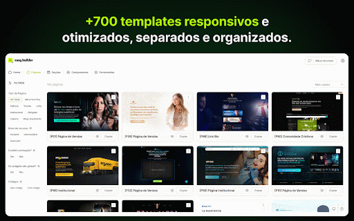 Easy Builder :: Reduzimos 3x o tempo de construção de landing pages.