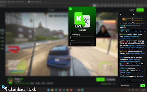 Chatslator: Livestream Chat Translator :: Translates live chat messages in real-time on popular streaming platforms like YouTube, Twitch, and Kick.
