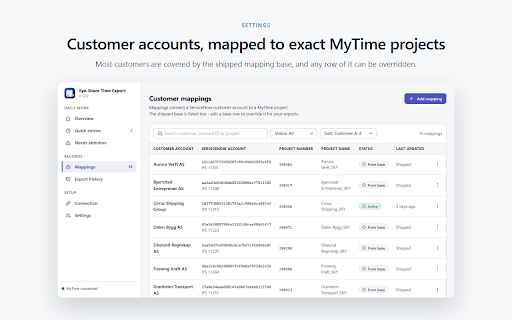 Eye-Share Time Export :: Saves verified ServiceNow Time Worked records to your MyTime time card.