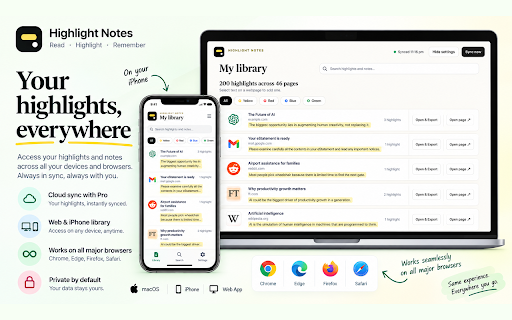 Highlight Notes :: Highlight webpages, add notes, export PDFs, and sync your library across devices with Highlight Notes.