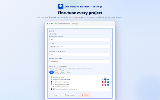 Jira Mention Notifier :: Real-time Jira alerts for @mentions, assignments, status changes, comments & watched issues — right in your browser.