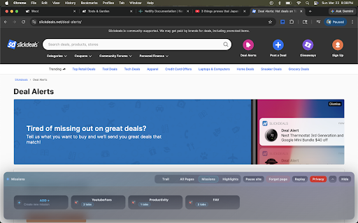 BrowseAI :: BrowseAI turns browsing into memory: trails, searchable pages, missions, replay, and highlights—stored locall.