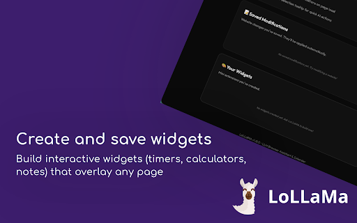 LoLLaMA - Open Source AI Browser Assistant :: Open-source personal AI browser assistant. Chat with local or cloud LLMs, modify websites, and create widgets. Privacy-first.