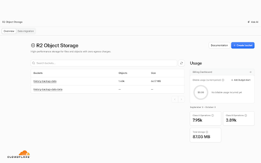 Save Full History(>90 days) + Cloud Backup(Cloudflare R2) :: Browse and search your full browsing history, with no 90-day limit, and back it up to your own Cloudflare R2 bucket.