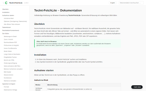 TecInt-FetchLite :: Webseiten als Bild erfassen und mit Anmerkungen versehen. Arbeitet vollständig lokal.