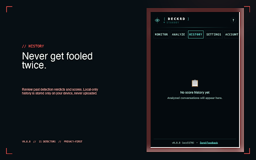 Deckrd: AI Detection :: Detect AI-generated messages in your conversations