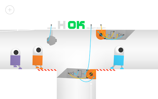 Odd Bot Out Game - Guide the Robot Through 100 Unique Puzzles! :: Help a quirky robot escape a factory through 100 mind-bending puzzles in this charming Chrome game!