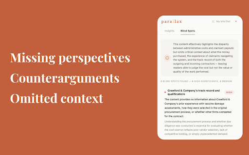 Parallax :: Real-time epistemic annotation — detect rhetorical framing, selective evidence, and persuasion techniques in any content.