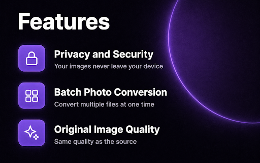 HEIC to JPG & PNG Converter :: Convert HEIC to JPG, PNG and more in one click. A fast batch converter that keeps quality. 100% private, nothing gets uploaded.