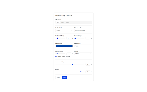 Element Snap :: The lightweight, reliable way to capture pixel-perfect screenshots of any visible HTML element.