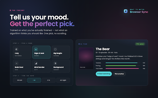 What to Watch Sync :: Connects supported streaming sites to your What to Watch account.