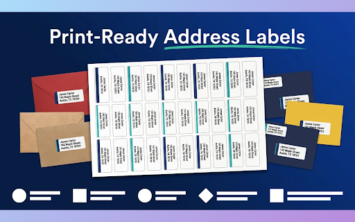 Address Label Maker for Google Sheets™ :: Create address labels from CSV, Excel, or Google Sheets™ links. Supports Avery 5160/5163, A4, and US Letter layouts.