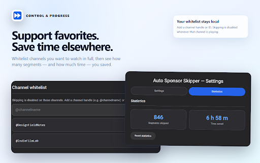 Auto Sponsor Skipper :: Automatically skips sponsor, self-promotion, and reminder segments on YouTube using SponsorBlock community data. No tracking.