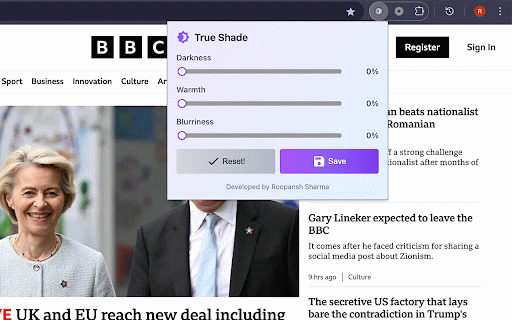 Tab Brightness & Warmth Adjuster :: Adjust the brightness and warmth of web pages with ease.