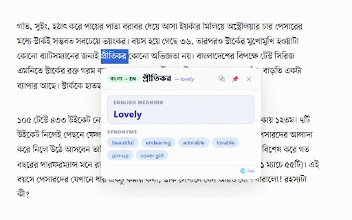 BornoSaar: Word Lookup EN ↔ বাংলা :: Double-click any English or Bangla word for instant meaning, synonyms, antonyms & pronunciation — no tab switching.