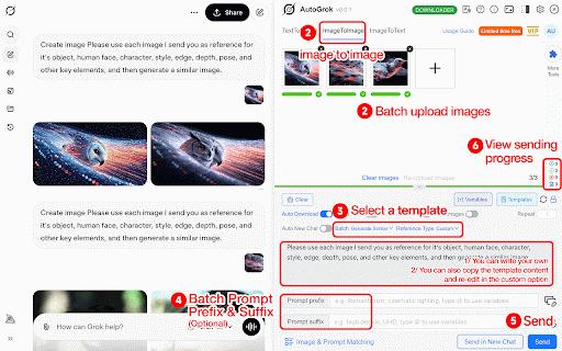 AutoGrok - Auto send Grok prompts and download images/videos :: Grok efficiency extension, batch automatic sending prompts and downloading images/videos, prompts management, and more.