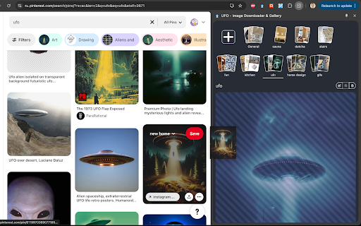 UFO - Image Downloader & Gallery :: Drag and Drop images and GIFs to download and show them in panel.
