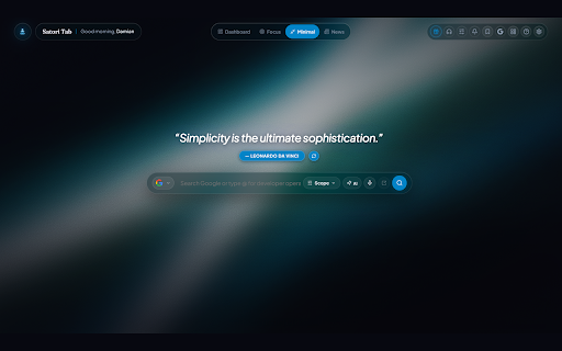 Satori Tab :: A calm, customizable new tab with widgets, ambient soundscapes, focus tools, and a smart search bar in a glassy dashboard.