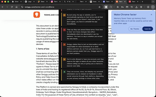 ClearClause :: Understand any Terms of Service instantly. Plain English summaries with risk ratings.