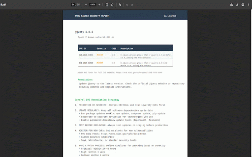 Tyre Kicker - Security Scanner :: Offline security scanner. Detect API keys, CVEs, config issues. No external API calls. For authorized testing only.