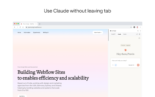 AI Panel :: Opens ChatGPT, Claude, and Gemini in the Chrome Side Panel.