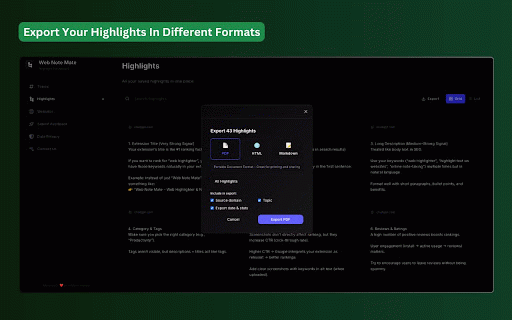 WebNoteMate - Web Highlighter & Notes for AI Tools :: Highlight web articles, take notes, and streamline your research workflow with ChatGPT, Gemini, and other AI tools