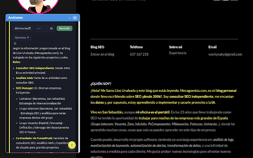 aNótame :: Extensión para Chrome que permite guardar, resumir, organizar y recuperar notas del texto seleccionado en cualquier página web.