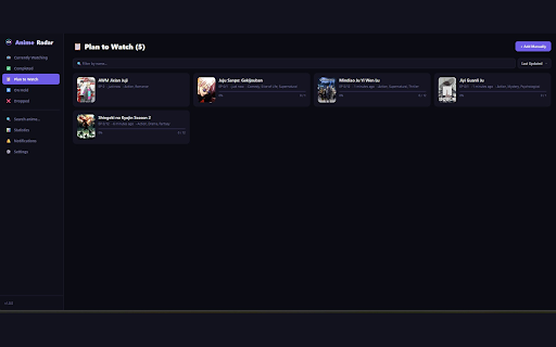 AnimeRadar - Smart Anime Tracker :: Auto-detect and track your anime episodes. Never lose your place again.