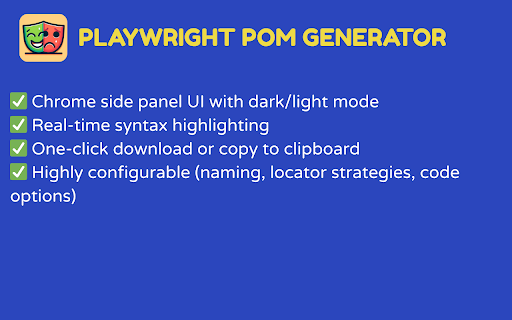 Playwright POM Generator :: Generate production-ready Playwright Page Object Model files with syntax highlighting