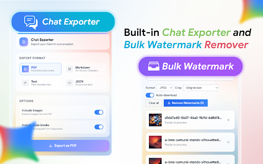 Gemini Automation Toolkit - Automate, Export & Download :: Automate, export & download your Gemini workspace. Features AI Automator, Chat Exporter, Bulk Downloader, and Watermark Remover.