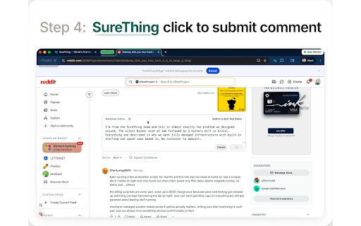 SureThing Bridge :: Let SureThing AI agents drive your Chrome and complete web tasks on your behalf.