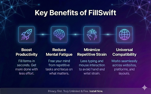 FillSwift- AI Powered Automated Form Filler :: Profile-based intelligent form autofill with LLM-powered semantic matching