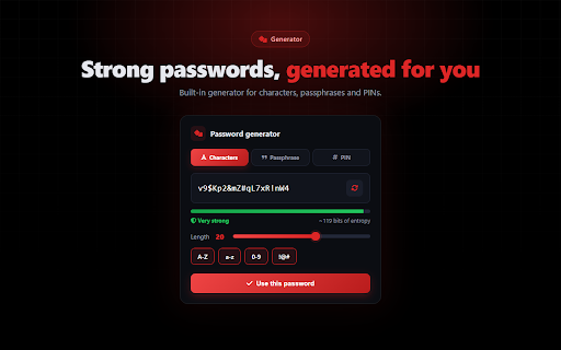 TheRedStonee Vault :: Ende-zu-Ende-verschlüsselter Passwort-Manager — Autofill für den TheRedStonee Vault.