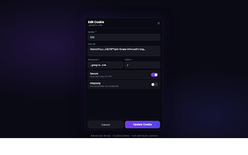 Cache & Cookie Manager :: Clear cache & cookies instantly. Full cookie editor plus localStorage & sessionStorage inspector — built for developers.