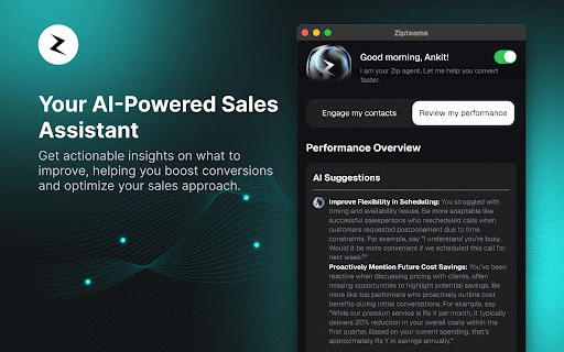 Zipteams :: AI-powered CRM tool that learns from customer conversations to boost sales conversions.