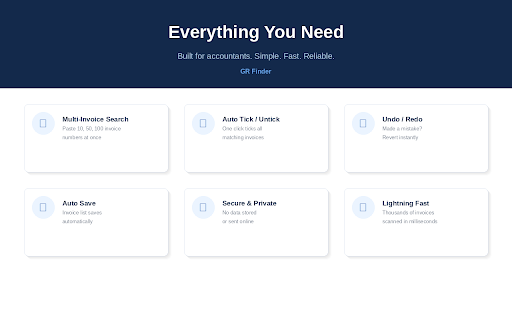 GR Finder :: Quickly find and tick invoices in Awaiting Payment — save time, reduce errors.